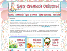 Tablet Screenshot of partycreationsunlimited.com
